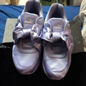 Puma Woman's Lavender Satin Bow Sneakers